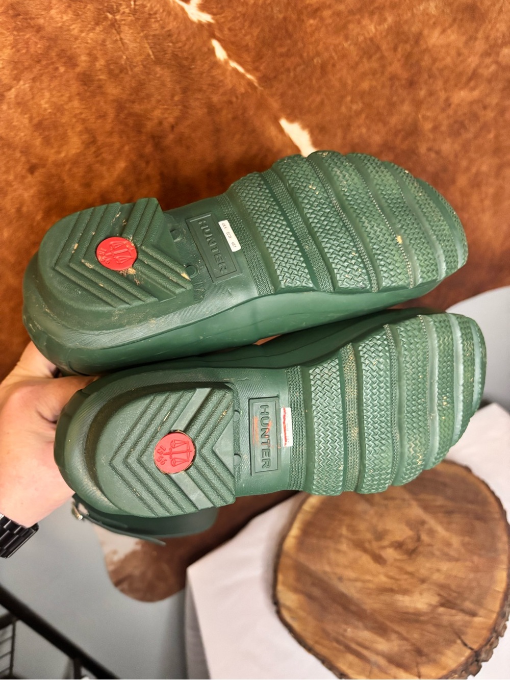 Hunter Original Tall Rain Boots Green Women’s US 7 / EU 38 Waterproof Wellies - Picture 3 of 5